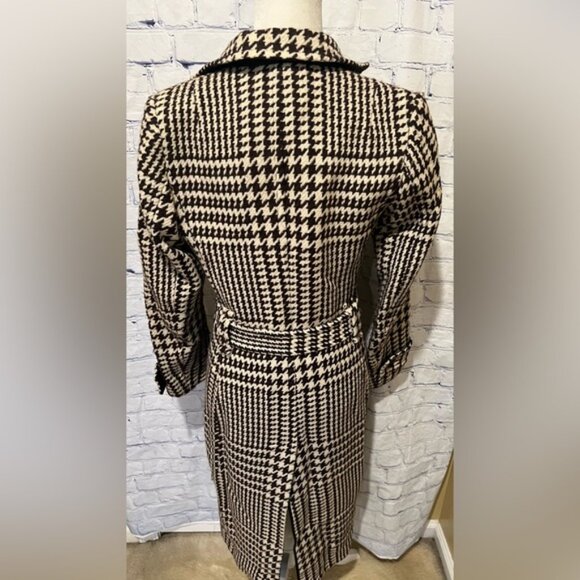 J.Crew Houndstooth Wool Blend Trench Coat Size 6 - $150 - Picture 7 of 9
